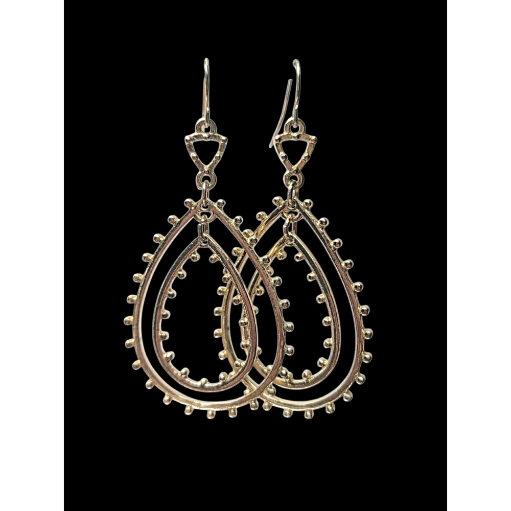 Bohemian Gold toned Teardrop Dangle Earrings